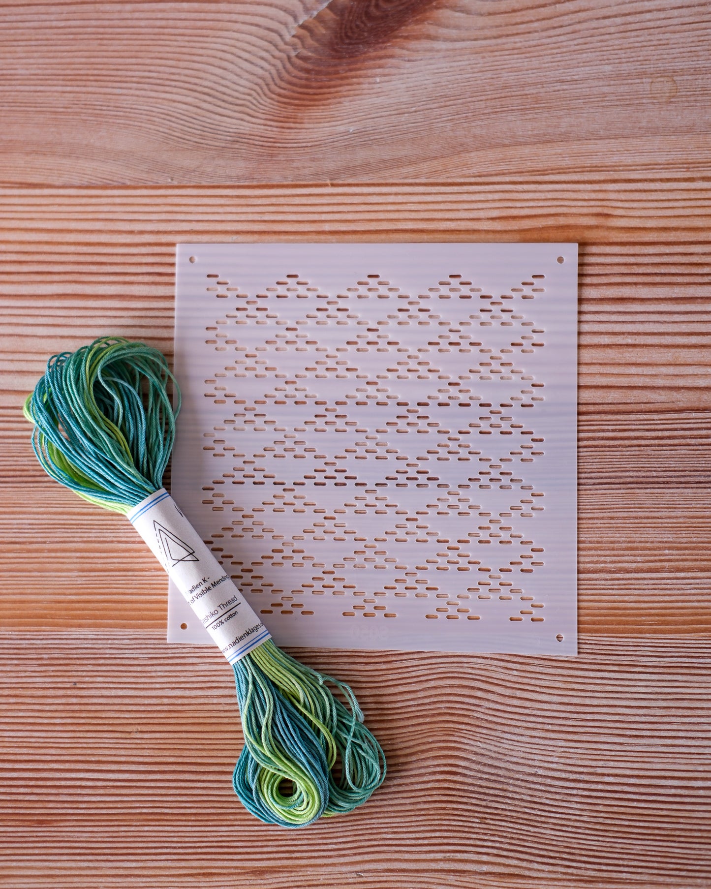 Variegated Thread and Sashiko Stencil