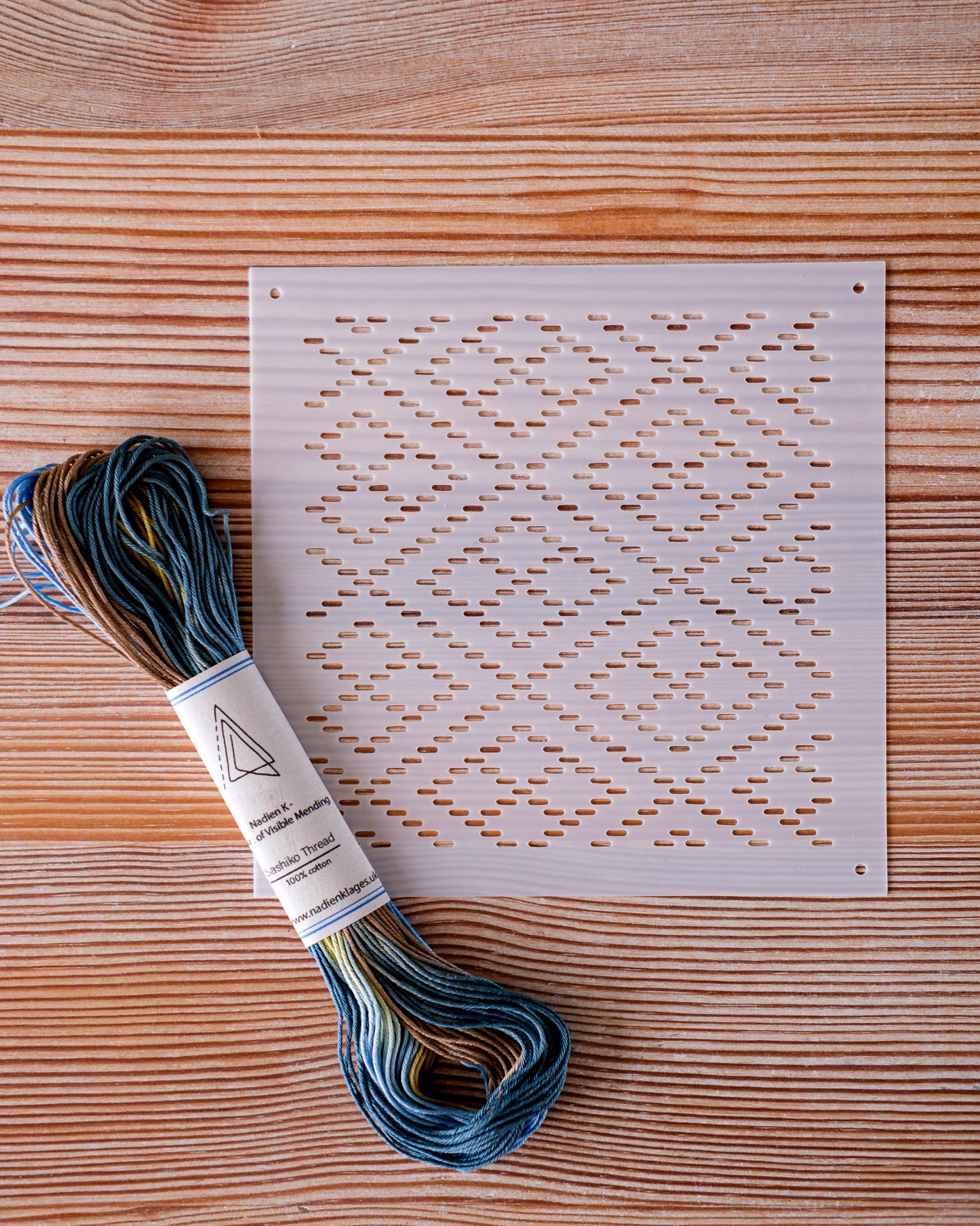 Variegated Thread and Sashiko Stencil