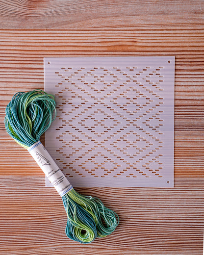 Variegated Thread and Sashiko Stencil