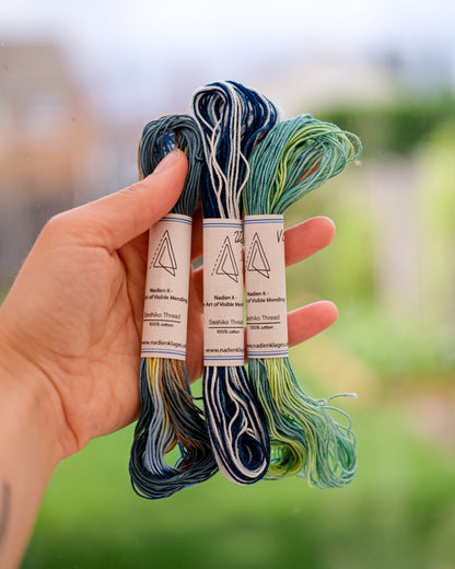 Variegated Thread and Sashiko Stencil