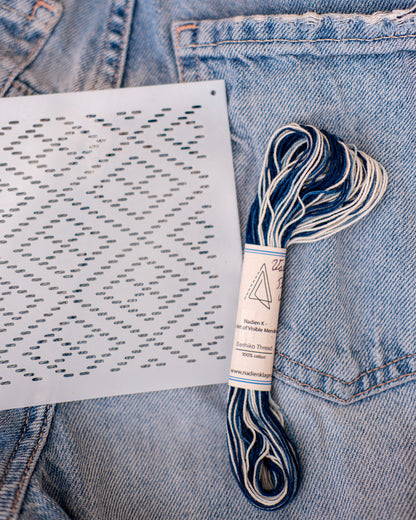 Variegated Thread and Sashiko Stencil